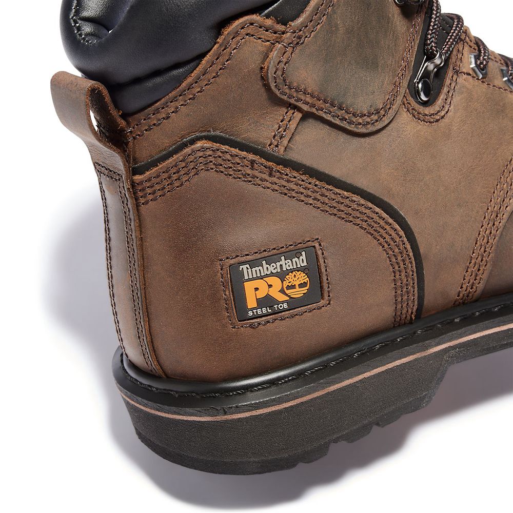 Botas de Trabajo Timberland Hombre Pro® Pit Boss 6\" Steel Toe Marrones - Chile ZHM-861237